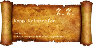 Kepp Krisztofer névjegykártya
